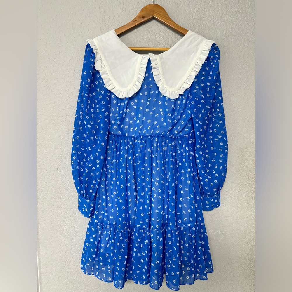 Love + Harmony‎ Cottaegecore Floral Flowy Blue Dress Size S